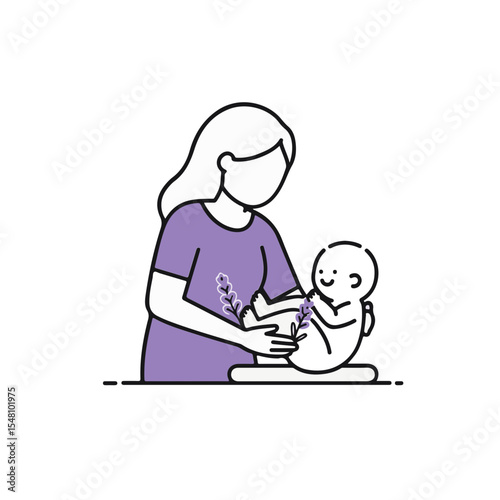 Wallpaper Mural A tender moment between a mother and her baby, filled with love and care. Torontodigital.ca