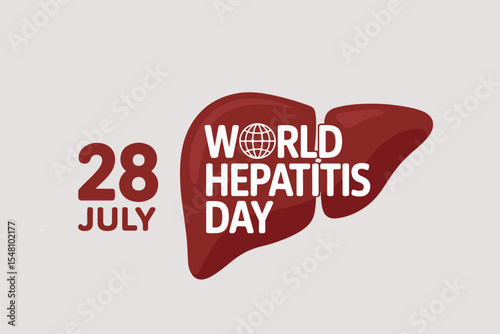  World Hepatitis Day 28 July with Liver Organ Illustration