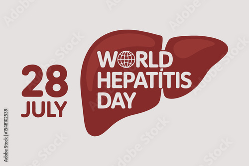  World Hepatitis Day 28 July with Liver Organ Illustration