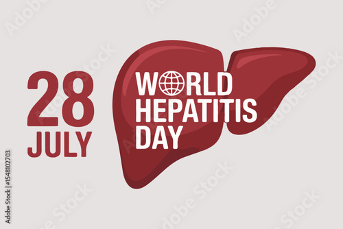  World Hepatitis Day 28 July with Liver Organ Illustration
