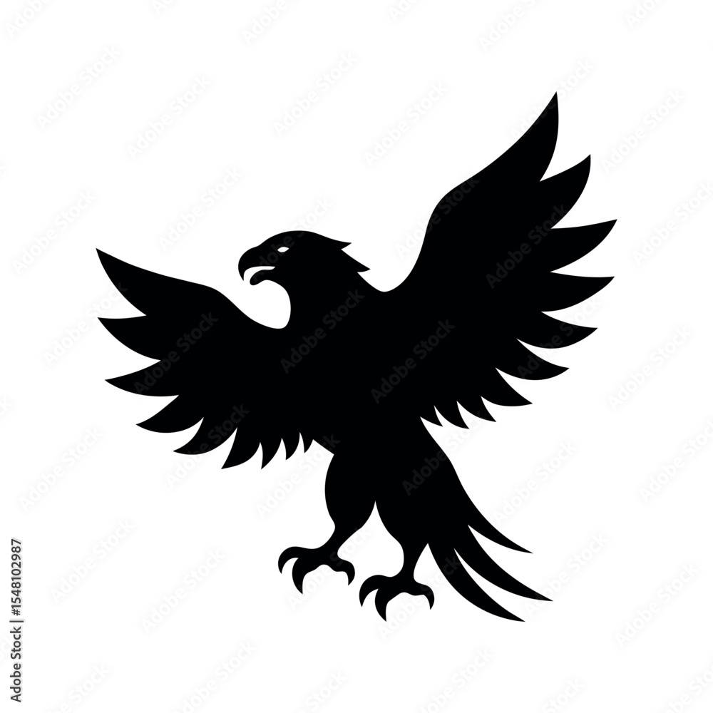 Obraz premium silhouette eagle, Black color eagle silhouette,