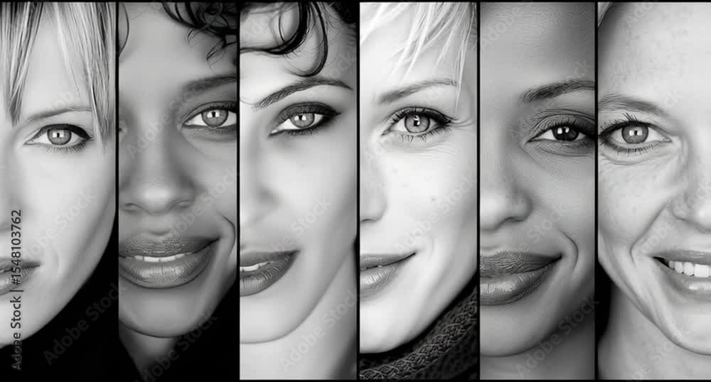 Dynamic multi-screen video featuring diverse fashion models on the runway and posing. Ideal for campaigns, branding, lifestyle, editorial and commercial fashion content.