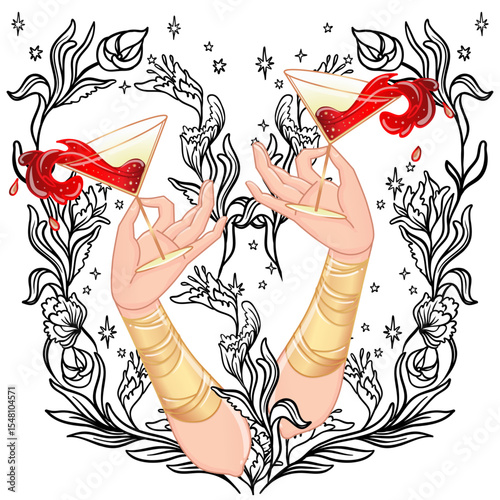 Vector illustration of a glamorous 1920s flapper girl in Art Deco style, with red feather and elegant silhouette. Perfect for vintage party invites, jazz events, themed weddings, or retro decor.