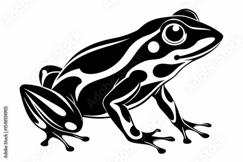 poison dart frog sihouette black vector 
