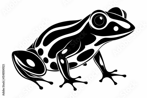 poison dart frog sihouette black vector 