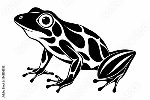 poison dart frog sihouette black vector 
