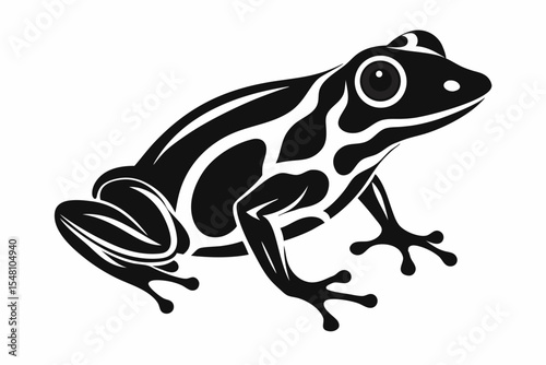 poison dart frog sihouette black vector 
