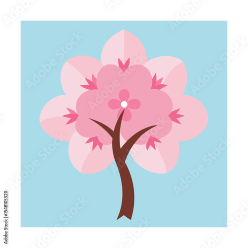 Pink cherry blossom tree spring nature design