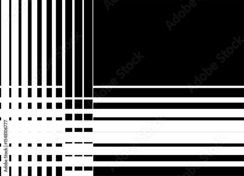 Black and white vector background. Modern pattern of abstract lines. Neoconstructivism. For covers, interior, packaging, textiles, posters. parallel stripes. Place for text. Thick stripes