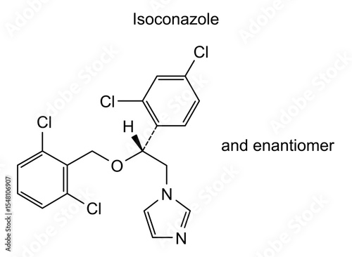 Chemical structure of isoconazole, drug substance