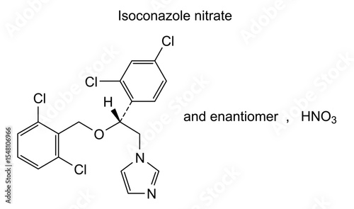 Chemical structure of isoconazole nitrate, drug substance