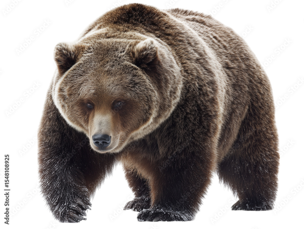 Obraz premium A majestic brown bear confidently strides forward