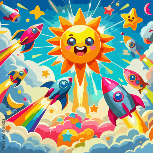 Rocket Invasion Vector Art