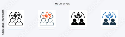 Sustainable Business multiple icon style vector illustration