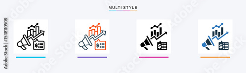 Marketing multiple icon style vector illustration