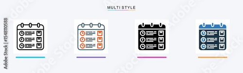 Project Schedule multiple icon style vector illustration
