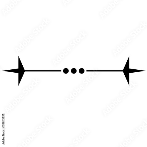Decorative black arrow with dots in minimalist style  