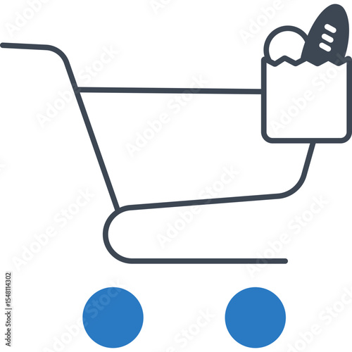 Cart vector icon in 2 color style 