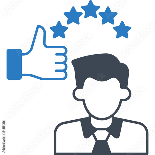 Customer vector icon in 2 color style 