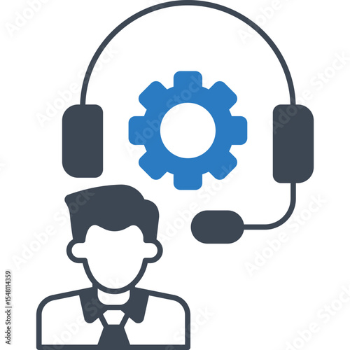 Customer support vector icon in 2 color style 