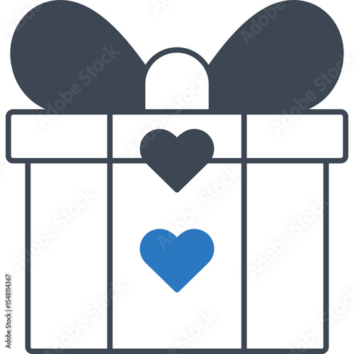 Gift vector icon in 2 color style 