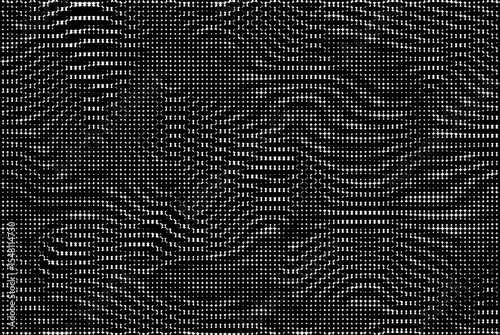 Black and White Halftone Optical Illusion Pattern – Abstract Vector Background