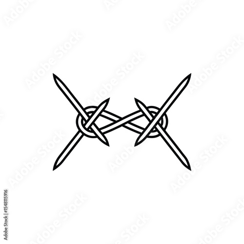 barbed wire line art
