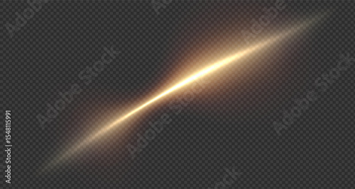 Vector png background with golden glowing lines. Golden glowing speed lines. Glow effect. Wave of light trace, fire trace line and swirl of glowing curve.For advertising,banners