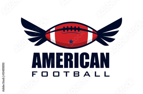 American Football with Wings Logo
