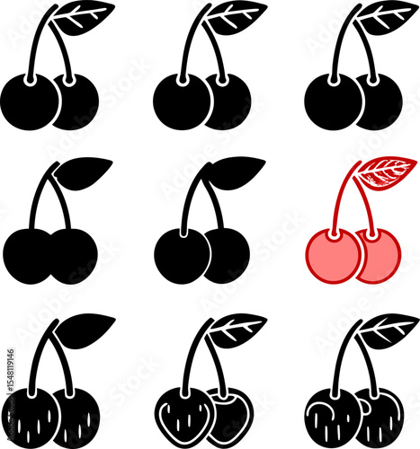 cherry fruit icon  cherry silhouette vector.eps