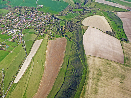 Aerial view of Bratton in Wiltshire