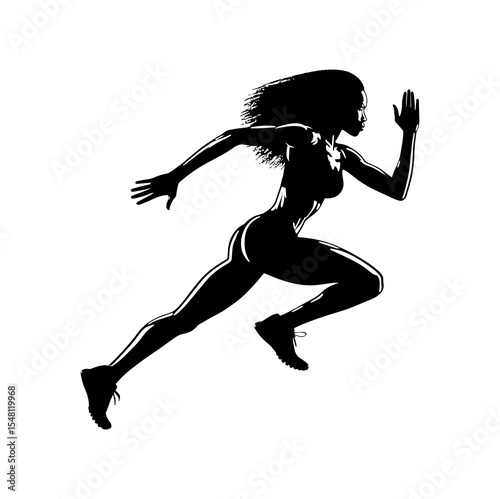Fitness Logo with Female Runner