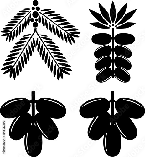 date palm icon template black color editable  date.eps