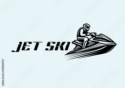  Jet Ski Rider in Black and White