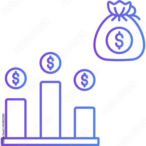 Income vector icon in gradient style 