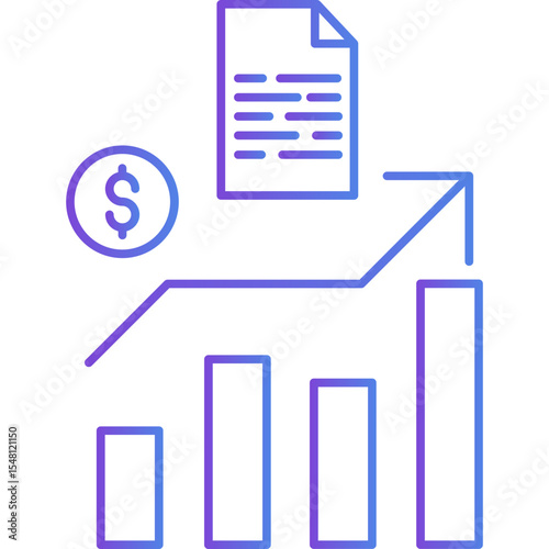 Increase vector icon in gradient style 
