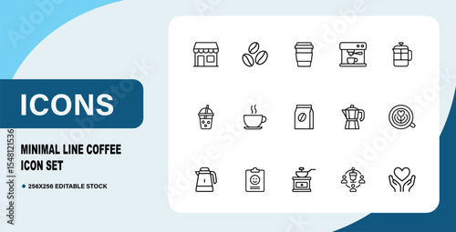 Minimal Line Coffee Icon Set