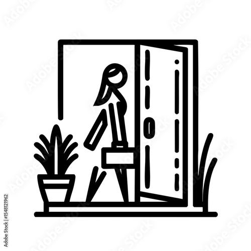 Businesswoman with a determined mood leaving the office representing the end of a workday