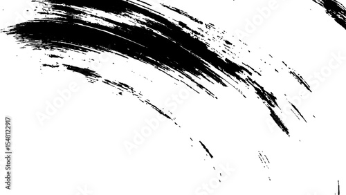 Vector grunge texture. Black paint isolated on white background. A close-up view of a black brush stroke on a white background. Grunge, frame, vector, brush,