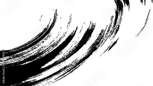 Vector grunge texture. Black paint isolated on white background. A close-up view of a black brush stroke on a white background. Grunge, frame, vector, brush,