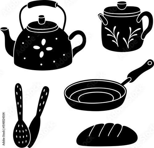 hand drawn kitchen objects.eps