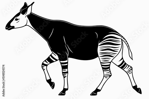 okapi sihouette black vector