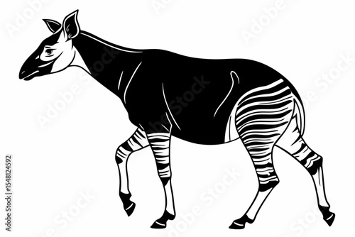 okapi sihouette black vector