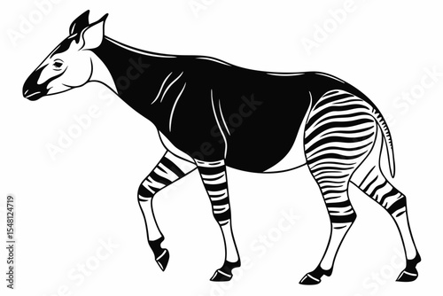 okapi sihouette black vector