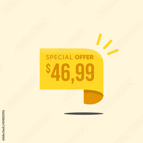 Yellow $46.99 tag style banne...