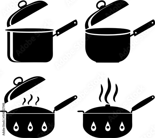 pot with lid and steam symbol  kitchen saucepan ic (1).eps