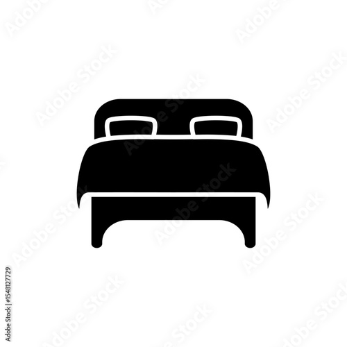 	
double bed icon, simple flat style, vector illustration, symbol, design logo template pictogram, for ui or ux isolated on white for mobile app, editable