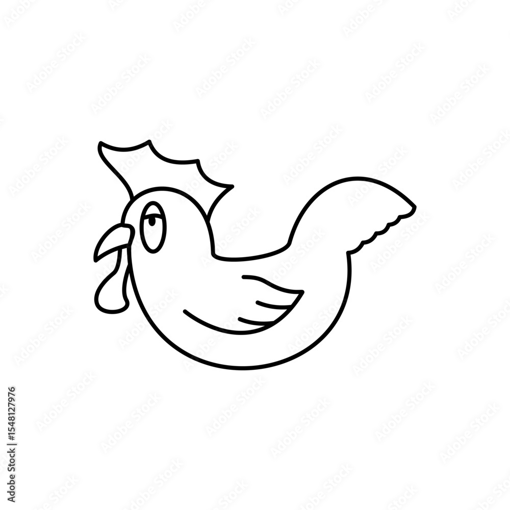 Fototapeta premium chicken icon, simple flat style, vector illustration, symbol, design logo template pictogram, for ui or ux isolated on white for mobile app, editable