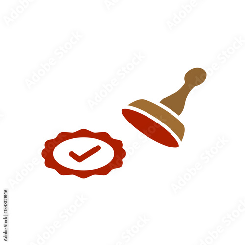 stamp icon, simple flat style, vector illustration, symbol, design logo template pictogram, for ui or ux isolated on white for mobile app, editable