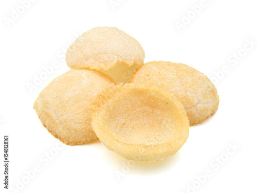Wallpaper Mural Fresh crunchy prawn crackers on white background  Torontodigital.ca